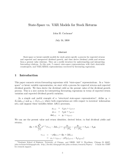 State-Space vs. VAR Models for Stock Returns