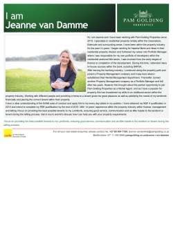 I am Jeanne van Damme - Pam Golding Properties