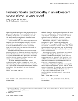 Posterior tibialis tendonopathy in an adolescent soccer player: a