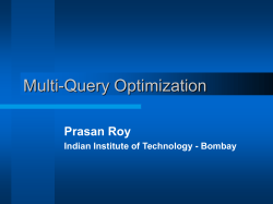 Multi-Query Optimization