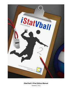 iStatVball 2 iPad Edition Manual