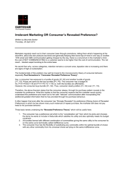 Irrelevant Marketing OR Consumer`s Revealed Preference?