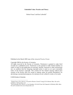 Embedded Value: Practice and Theory