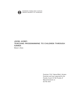Teaching programming to children through games