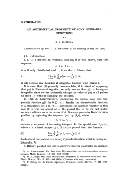 An arithmetical property of some summable functions