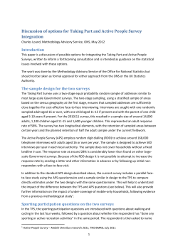 Discussion of options for Taking Part and Active People Survey