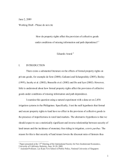 Property Rights and Free Riding in Irrigation