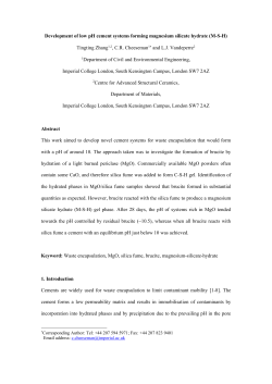 A new cement with pH~10 based on magnesium silicate
