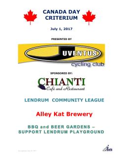 CANADA DAY CRITERIUM July 1, 2017