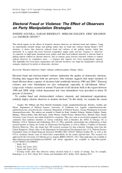 Electoral Fraud or Violence: The Effect of