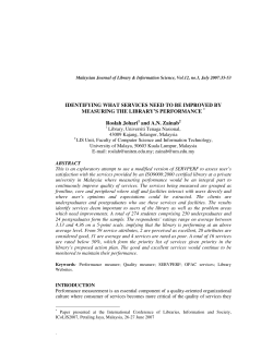 IDENTIFYING WHAT SERVICES NEED TO BE IMPROVED BY