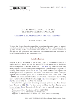 On the approximability of the traveling salesman problem