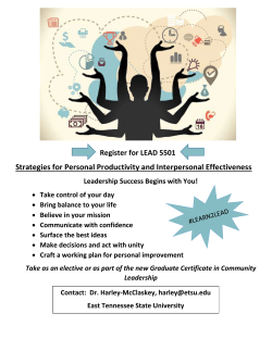 LEAD 5501 Strategies for Personal Productivity and