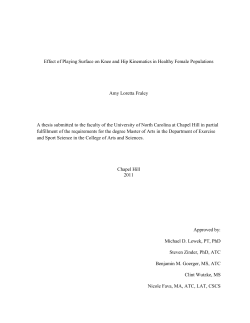 Effect of Playing Surface on Knee and Hip Kinematics in Healthy
