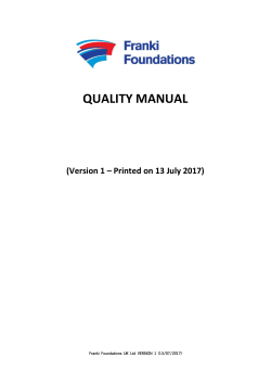 Quality Manual - Franki Foundations