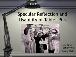 Specular Reflect and Usability of Tablet PCs