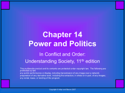 Chapter 14 Power and Politics