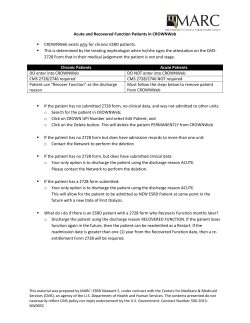 Acute and Recovered Function Patients in CROWNWeb