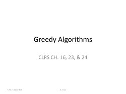 Greedy Algorithms - UNC Computer Science - UNC