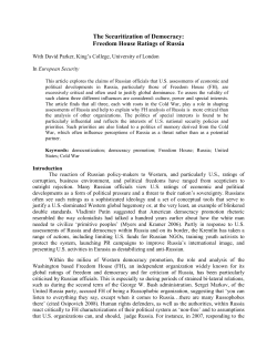 The Securitization of Democracy - San Francisco State University
