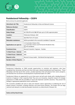 Position Details - Postdoctoral Fellowship - CSOF4