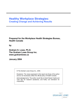 Healthy Workplace Strategies - European Network for Mental Health