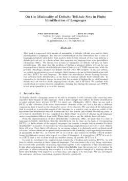 On the Minimality of Definite Tell-tale Sets in Finite Identification of