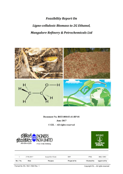 Feasibility Report On Ligno-cellulosic Biomass to 2G Ethanol