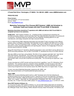 Marketing Technology Firm Chooses MVP Systems` JAMS