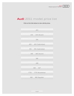 Audi 2011 model price list