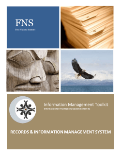 FNS First Nations Summit Information Management Toolkit