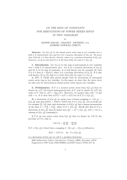 on the ring of constants for derivations of power series rings in two