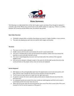 Rules Summary - USAPA Pickleball