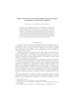 MODEL SELECTION FOR REGULARIZED LEAST