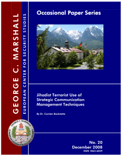 Jihadist Terrorist Use of Strategic Communication Management