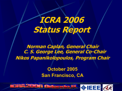 ICRA 2006 Organizing Committee General Chair