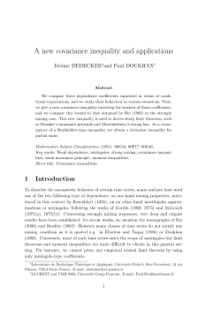 A new covariance inequality and applications