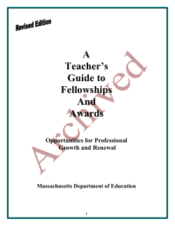 A Teacher*s Guide to Fellowships and Awards