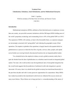 1 Introduction Multinational enterprises (MNEs), defined as firms that