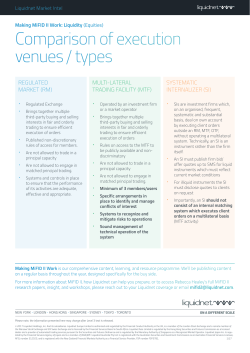 Comparison of execution venues / types