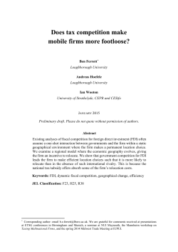 Does tax competition make mobile firms more footloose?