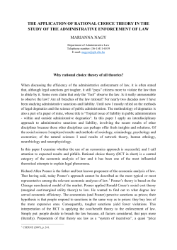 the application of rational choice theory in the study of the