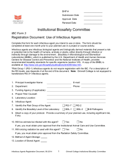 IBC Form 3 - Infectious Agents