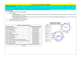 Course Overview: Chemistry 1 2003350 Purpose of this document