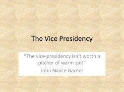 The Vice Presidency