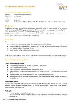 Job Description and person specification - Kent