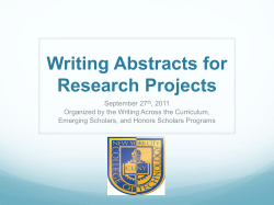 How to Write an Abstract