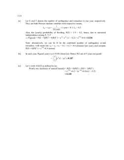 3.18 (a) Let E and T denote the number of earthquakes and