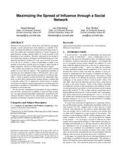 Maximizing the Spread of Influence through a Social Network