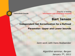 Independent Set Weighted Independent Set Parameter Vertex Cover